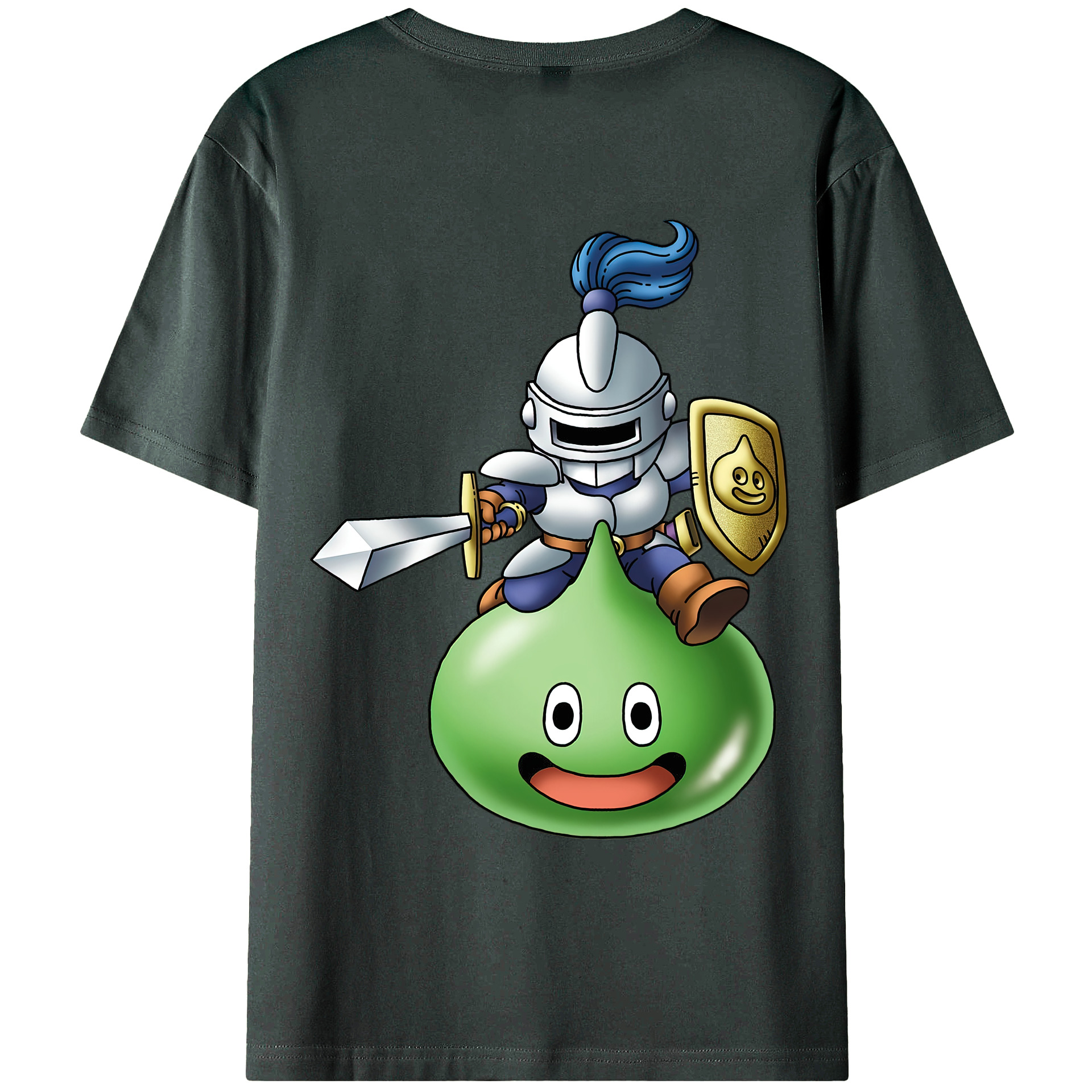 （画像用） ドラゴンクエスト Doragon Kuesuto Dragon Quest 綿100％ メンズ半袖Tシャツ（バックプリント） 通気性